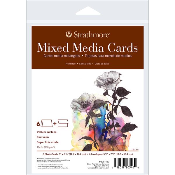 Strathmore Cards & Envelopes 5"X6.875" 6/Pkg-Mixed Media