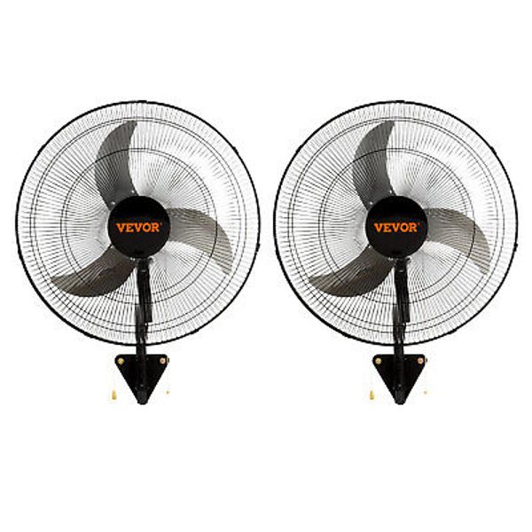 VEVOR 2PCS 20" Industrial Wall Mount Fan Oscillating Metal 3 Speed Ventilation