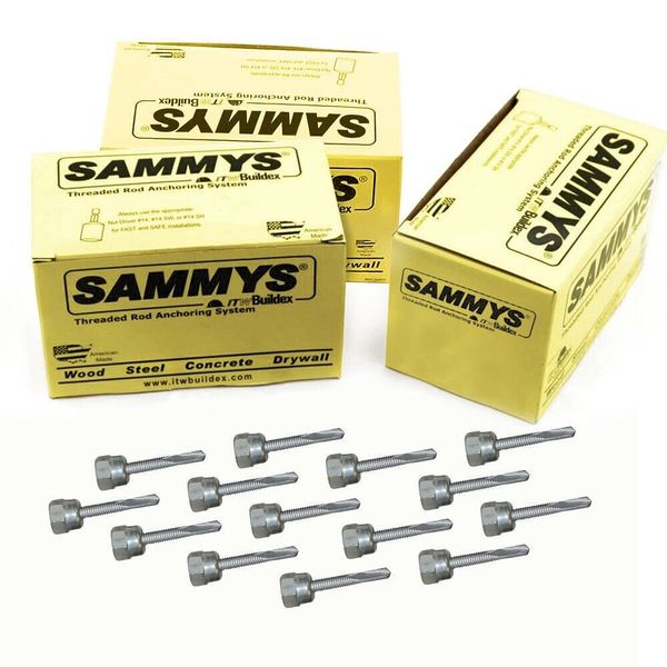 Sammys DSTR 1 3/8 Inch Vertical Thread Rod 1/4-20 x 1 Inch Screw Steel 75 Piece