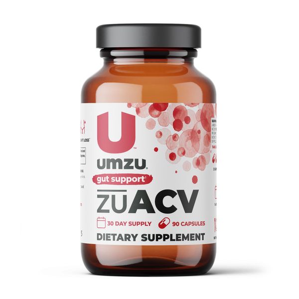 UMZU zuACV+Prebiotics - Apple Cider Vinegar Blend - Prebiotic - Digestion & Immune System Support - for Bloated Tummy - Supplement with Jerusalem Artichokes & More - 30 Day Supply - 90 Capsules