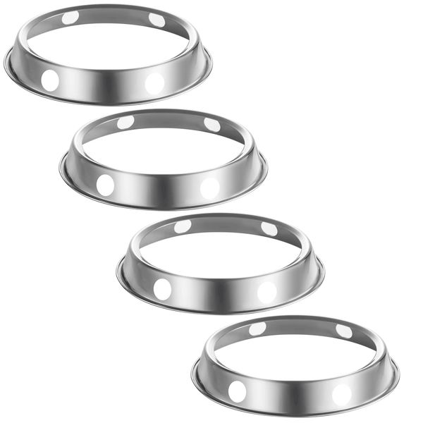 MOODUUTY 4 Pcs Wok Ring, stainless steel Wok Rack, 7¾-Inch and 9¾-Inch Reversible Size for Kitchen Use…