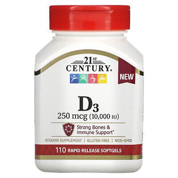Vitamin D3, 250 mcg (10,000 IU), 110 Rapid Release Softgels