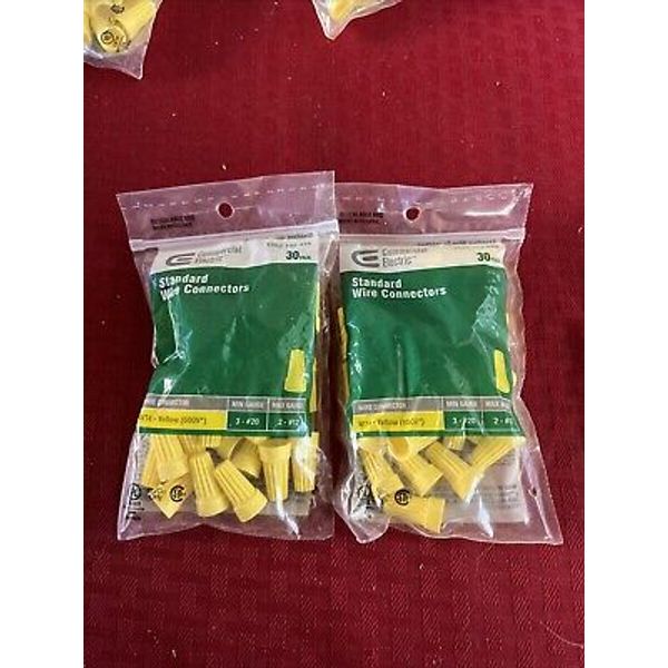 Lot Of 2(30-Pk) Commercial Electric Wire Connectors Standard Yellow 1002 748 446