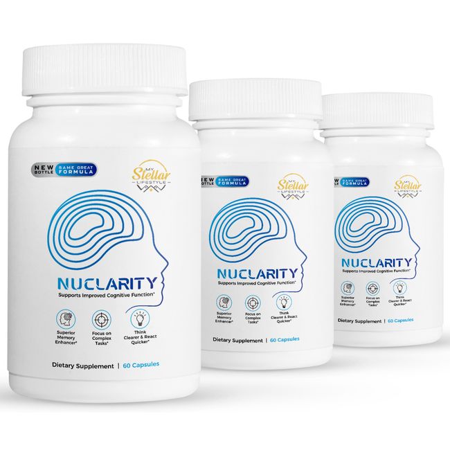 3 Pack NuClarity, supports improved cognitive function-60 Capsules x3