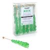 Green Rock Candy Crystal Sticks - Lime Flavored - 12 Indiv. Wrapped