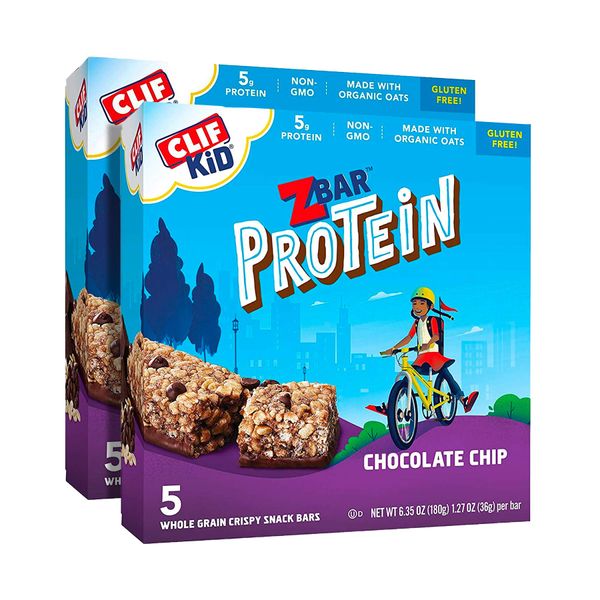 CLIF KID ZBAR - Protein Granola Bars - Chocolate Chip - Non-GMO - Organic -Lunch Box Snacks (1.27 Ounce Energy Bars, 10 Count)