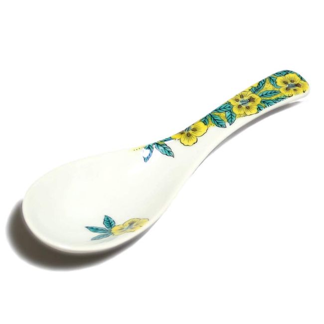 Aoi RC-16 Kutani Ware Blue Suburban Kiln Astragalus ‖ Porcelain Width 4.2 cm Length 13.8 cm Table Accessories Lotus Spoon Cutlery Ramen Chinese Food Popular Gift Ishikawa Kanazawa Kitasando ♬