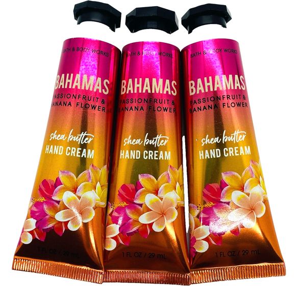 3 Bath & Body Works BAHAMAS Passionfruit & Banana Flower Shea Hand Cream 1 oz