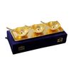 Gold Plated Apple Shaped Bowl Set 7 Pcs. (Bowls 3.5" & Tray 13" x 5.5") IND