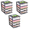 Gracious Living 4 Drawer Desktop Countertop Storage w/Organizer, Black (3 Pack)