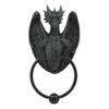 Faux Stone Dragon Grasping Door Knocker Home Decor 8"H Collection