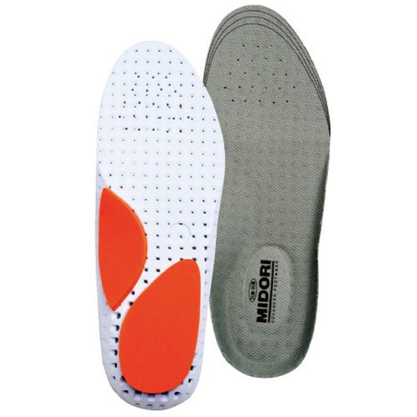 Midori Anzen E01 Men's Insole, Heel Cushion, Arch Cushion, For Safety Shoes, gray