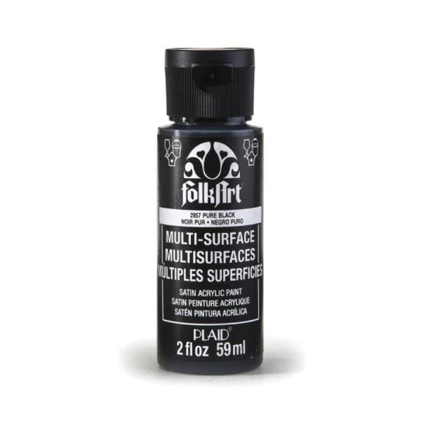FolkArt Plaid Multi-Surface Paint | Colours Listed 59ml (2oz) Pure Black