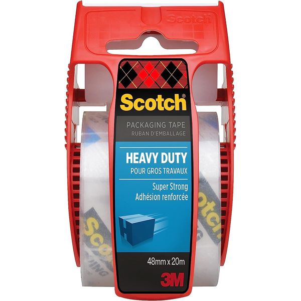 Scotch Packaging Tape Extra Resistant in Hand Dispenser Transparent, 1 Roll, 48 mm x 20 m - Ideal for Packing Boxes and Parcels