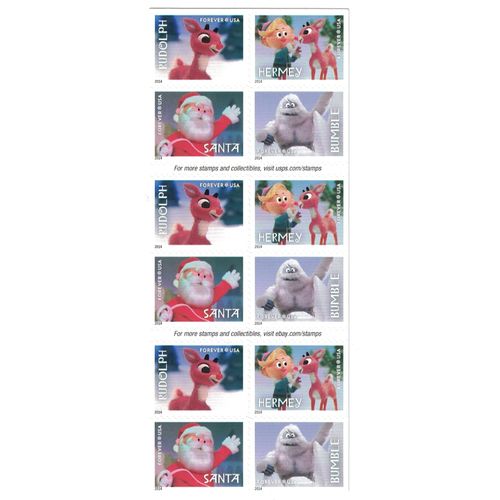 Rudolph the Red-Nosed Reindeer USPS Forever Stamps, Book of 20
