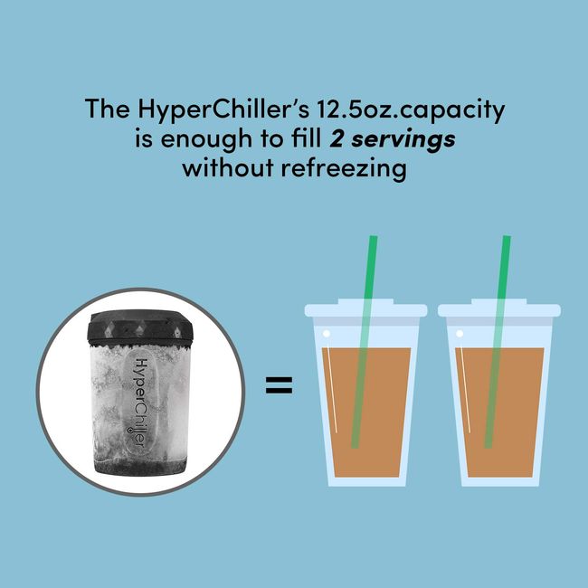 HyperChiller HC2W Patented Iced Coffee/Beverage Cooler, NEW,  IMPROVED,STRONGER AND MORE DURABLE! Ready in One Minute, Reusable for Iced  Tea, Wine, Spirits, Alcohol, Juice, 12.5 Oz, White