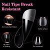 INPING Soft Gel Full Cover Nail Tips, 240PCS Medium Almond + Short Square Clear Gel Nails Tip Extensions Break Resistant Pre-Shaped Mix Acrylic Fake Nails for French Manicure Nail Salons, 12 SIZES