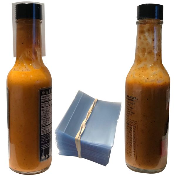 Clear Perforated Shrink Bands for Hot Sauce Bottles and Woozy Bottles [3/4-1" Diameter] (100 Pack)