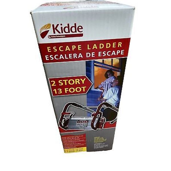 Kidde KL-2S Red White 2 Story Anti-Slip Rungs Rope Emergency Escape Ladder 13 Ft