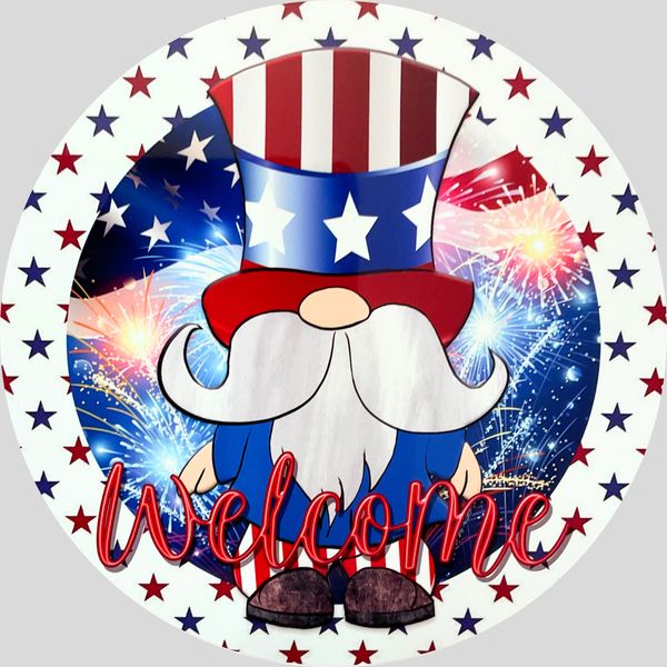 Patriotic Uncle Sam Gnome Sign or Door Hanger