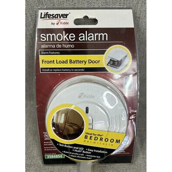 LIFESAVER BY KIDDIE SMOKE ALARM FOR BEDROOM W FRONT LOAD BATTERY DOOR I9070 NEW