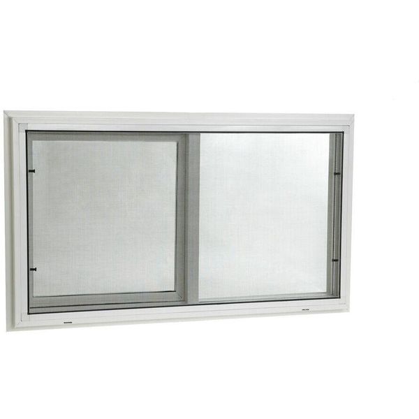 Tafco Basement Slider Vinyl Windows Dual Pane Insulated Glass 32in x 22in White