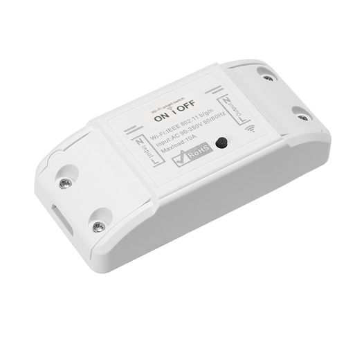 Docooler WiFi Wireless Remote Light Switch AC90-250V 10A, 1CH Switch Realy, Support Mobile APP Control ＆ Voice Control, Compatible with Alexa & Google Home for Universal Smart Home - 1 Pack