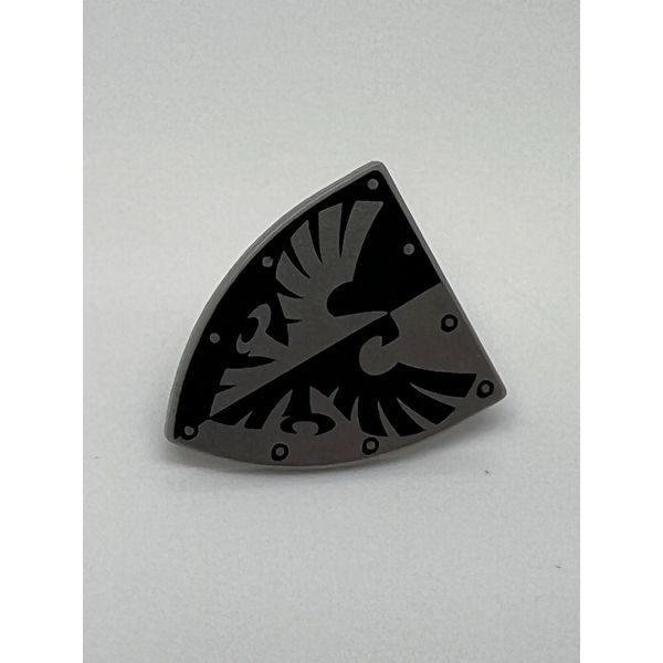 Lego Minifigure, Shield Triangular with Black and Silver Falcon and Rivets B#7