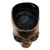 HALF HUMAN HEAD SKULL PLANTER VESSEL STATUE SCULPTURE SKELETON CONTAINER
