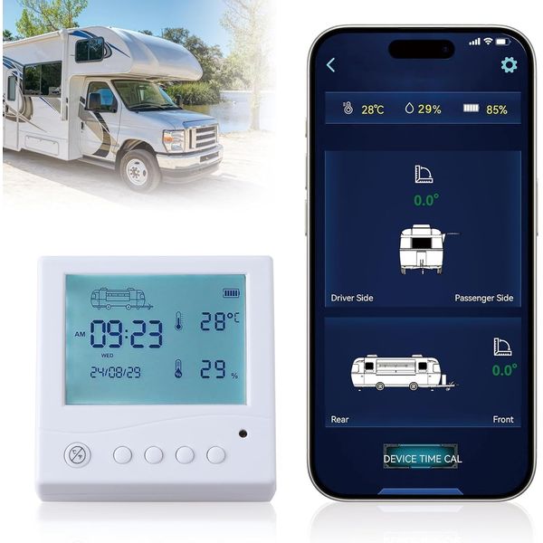 LUGVFHS Wireless RV Leveling System,Camper Leveling System,Travel Trailer Leveling System,Compatible with LevelMate PRO Leveling System,App Enabled,Easy Install