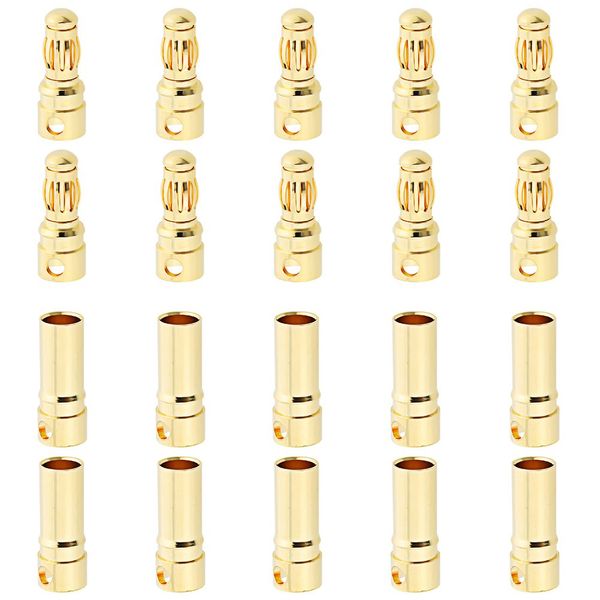 10 Sets Hobbypark Female Male 3.5mm Gold Bullet Banana Connectors RC ESC LIPO Battery Device Electric Motor Wire Parts