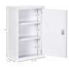 Wall Medicine Cabinet with Lock, Lockable Wall Cabinet, White