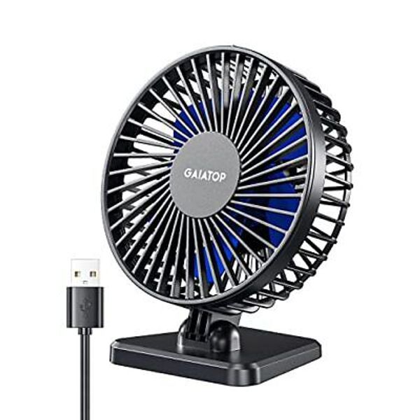 Gaiatop USB Desk Fan Small But Powerful Portable Quiet 3 Speeds Wind