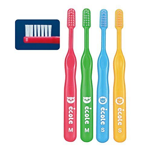 Risera Ecole Toothbrush for Toddlers and Elementary School Students, Medium, Normal, Pack of 10