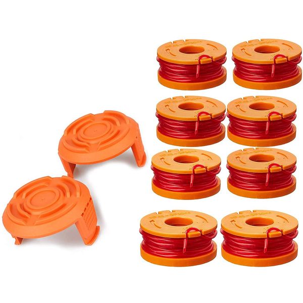 Trimmer Spool Line for Worx，Edger Spool Compatible with Worx trimmer spools Weed Eater String,Trimmer Line Refills 0.065 inch for Electric String Trimmers，Weed Wacker Spool Replacement Parts