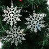 SULOLI 12PCS Glitter Snowflake Hanging Decorations(Silver)