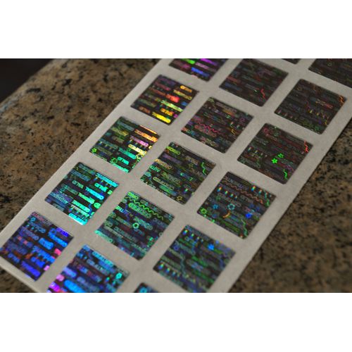 250 Bright Silver Hologram Tamper Evident High Security Labels Stickers (.5 Inch Square)