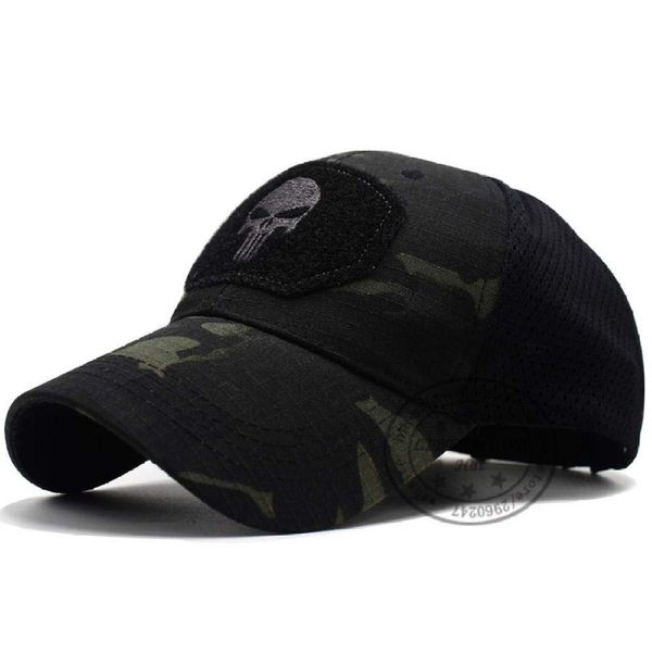 QIANWEIXI Baseball Cap Herren Outdoor Sport Cap Punisher Schädel Operator Cap Männer Mesh Sommer Angepasste Taktische Kappe Special Force Sniper Swat Hut Platz Patch-Farbe: 3