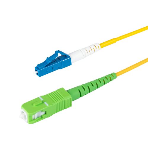 SpeedyFiberTX – 1-Pack 200 Feet SC/APC to LC/UPC Slim Simplex Riser OFNR Fiber Patch Cable, Corning SMF-28 Singlemode 9/125um Ultra Fiber, OS1/OS2 Compatible