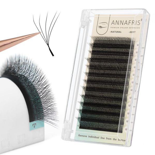 ANNAFRIS 5D Wimpern Extension Premade Fan W C Curl 8-15mm Mix Vorgefächerter Fertige Fächer Wimpernverlängerung 5D Russian Volumen Eyelash Extension Cluster Künstliche Lash(0.07-C Mix8-15mm)