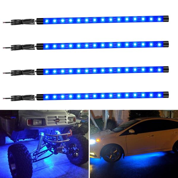 Car LED Tape Light, Footlamp, Motorcycle, Double-sided Tape, Underfoot Lighting, Interior Decoration, Tail Lamp, 15SMD, 11.8 inches (30 cm), For 12 V Cars, Waterproof, High Brightness, Cutable, 4