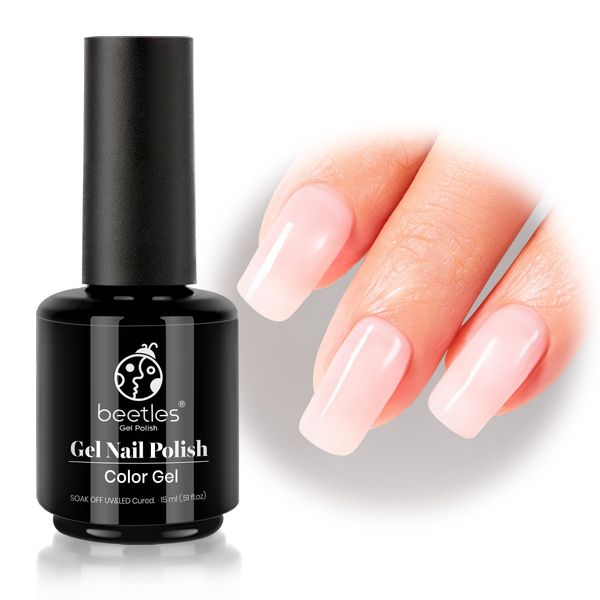 Beetles Jelly Gel Nail Polish,1 Pcs Nude Color Gel 15 ml Pink Translucent Gel Polish Soak Off LED Nail Lamp Gel Polish Nail Art DIY