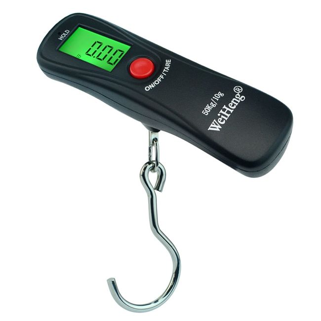 50kg/10g Portable Luggage Scale LCD Digital Electronic Suitcase Scale  Handled Travel Bag Weighting Fish Hook Hanging Scale