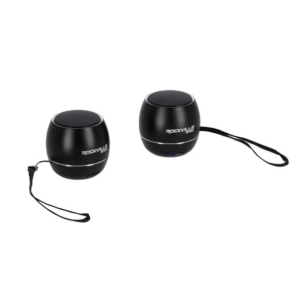 Pair Rockville RPB3-BLACK Handheld Wireless Linking Portable Bluetooth Speakers