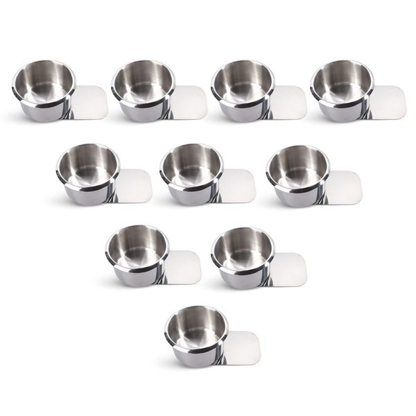 GSE Games & Sports Expert Stainless Steel Cup Holder, Drop-in Cup Holder for Casino Poker Tables, Work Desks, Boats, RVs, Cards & Trucks (Slide Under, 10-Pack)