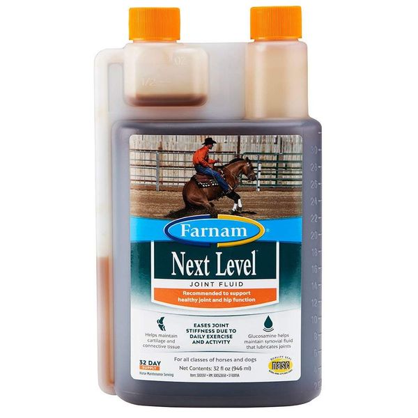 Farnam Next Level Horse Joint Supplement for Horses & Dogs, Helps Maintain Connective Tissue to Ease Joint Stiffness Due to Daily Activity, 32 oz, 32 Day Supply