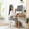 Round Vanity Stool Chair Adjustable 360°Swivel Makeup Ottoman Stool for Bedroom