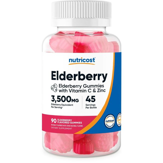 Nutricost Elderberry Gummies (90 Count) - Contains Vitamin C and Zinc