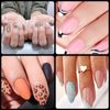 FINGOOO Nail Tips, Ultra Thin, 300 Pieces, Short, Clear, Medium, False Nails, Natural Fit, Adherence (Oval S)