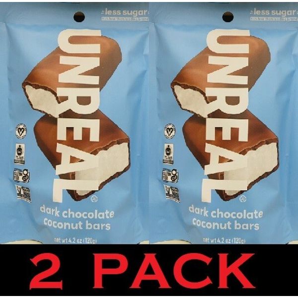2x Unreal Dark Chocolate Coconut Mini Bars 4.2 oz Bag ~ 8 Candy bars - 2 PACK